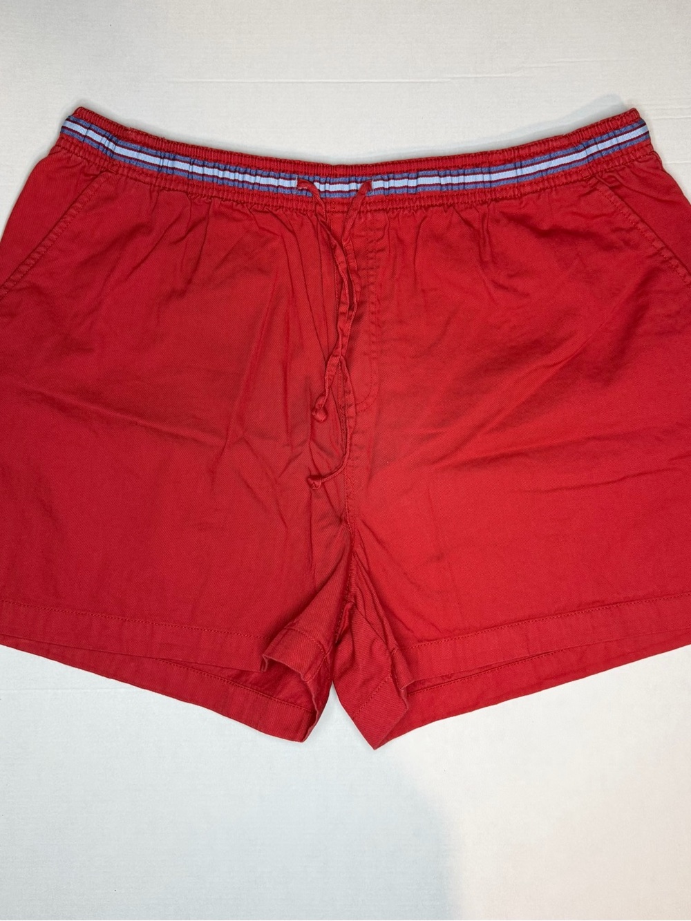 Faded Glory Red Men's Swim Trunks with Striped Waistband
